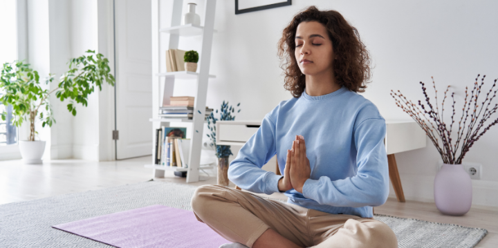 Young woman meditating