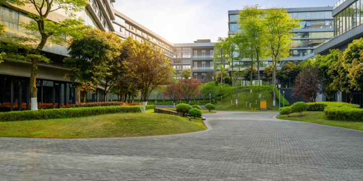 green environment of office buildings in a science and technology park