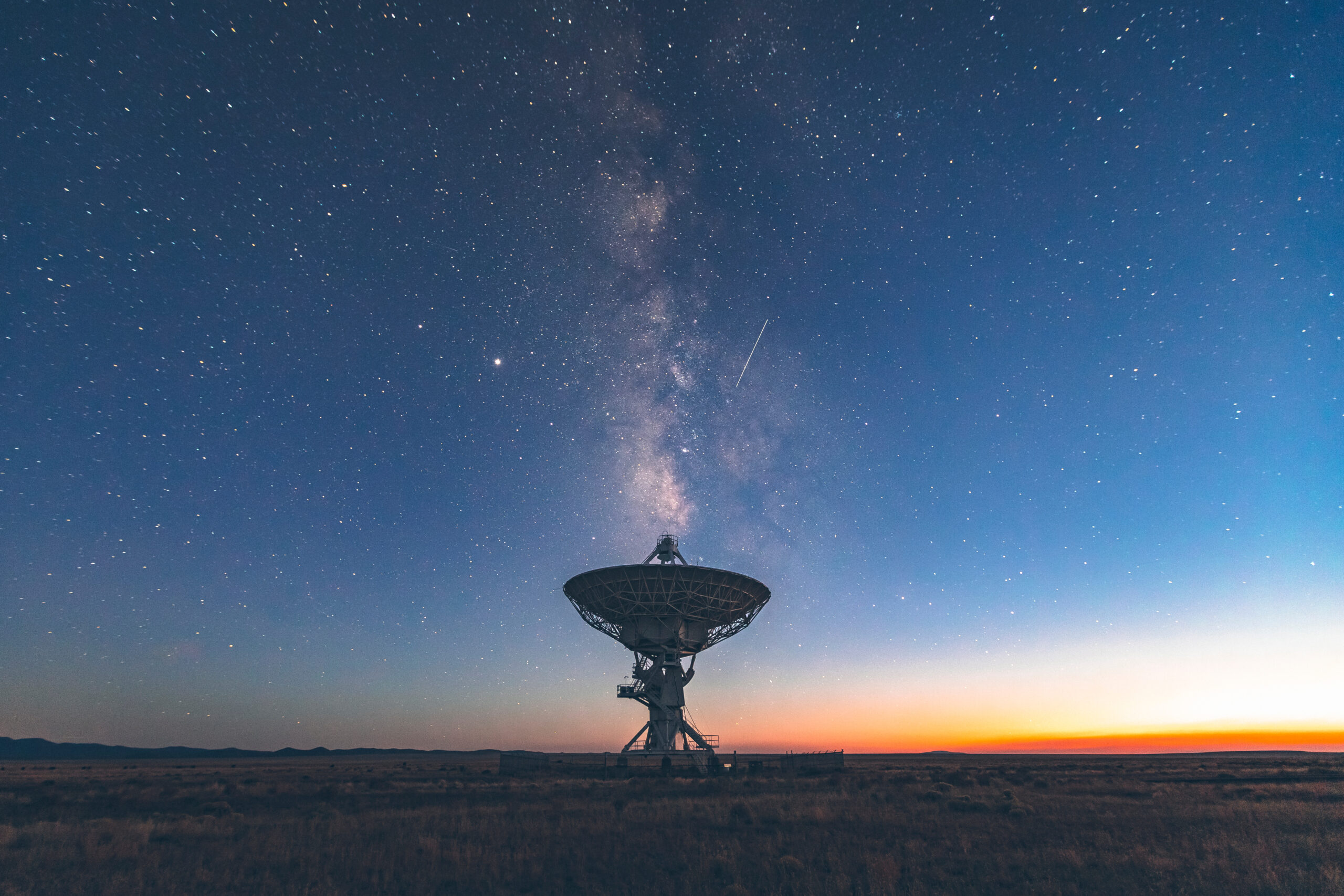radio antenna at night