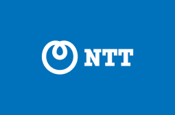 NTT logo with dynamic loop and text
