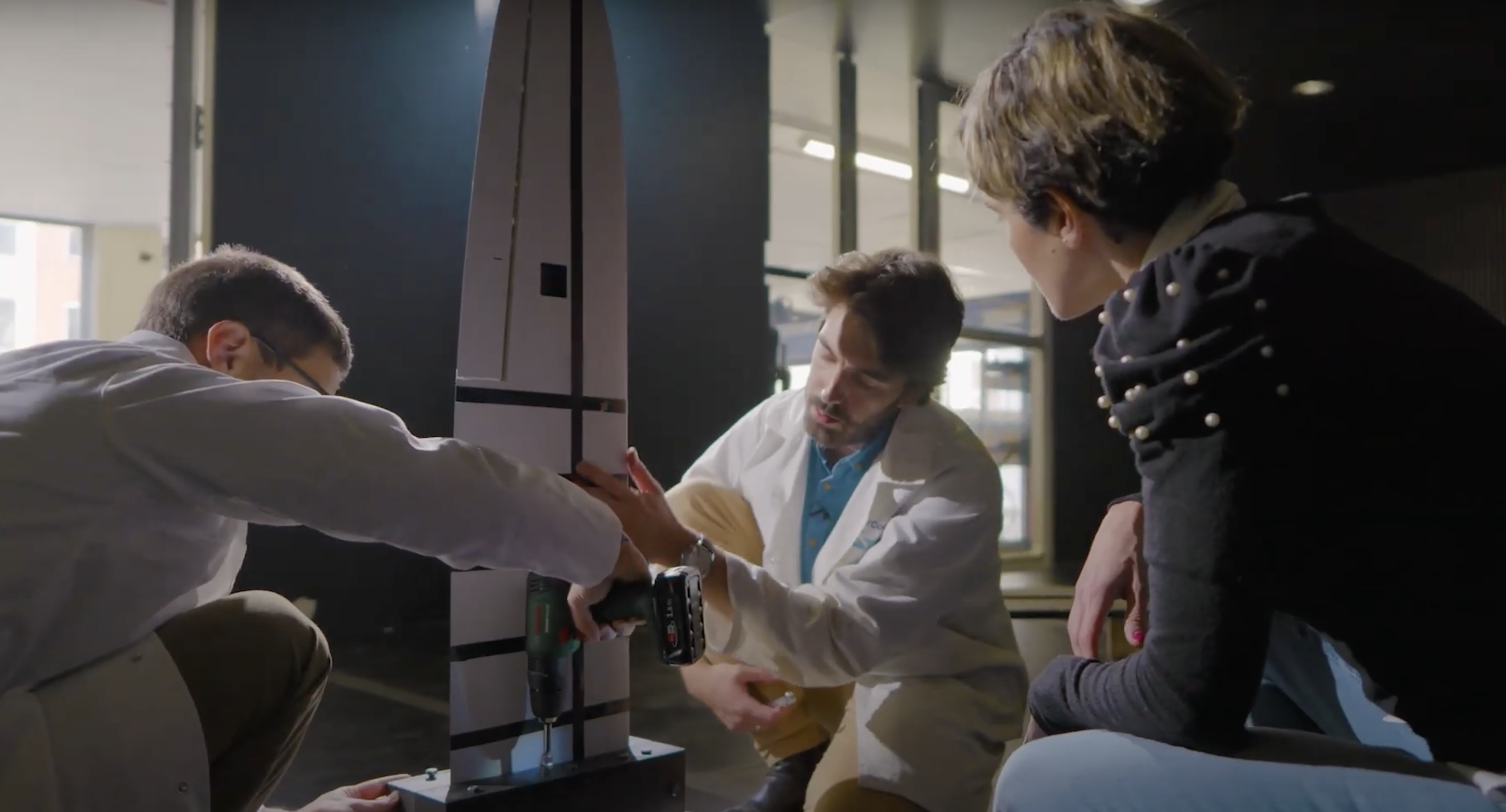 NTT DATA team working on the smart skin for airplanes