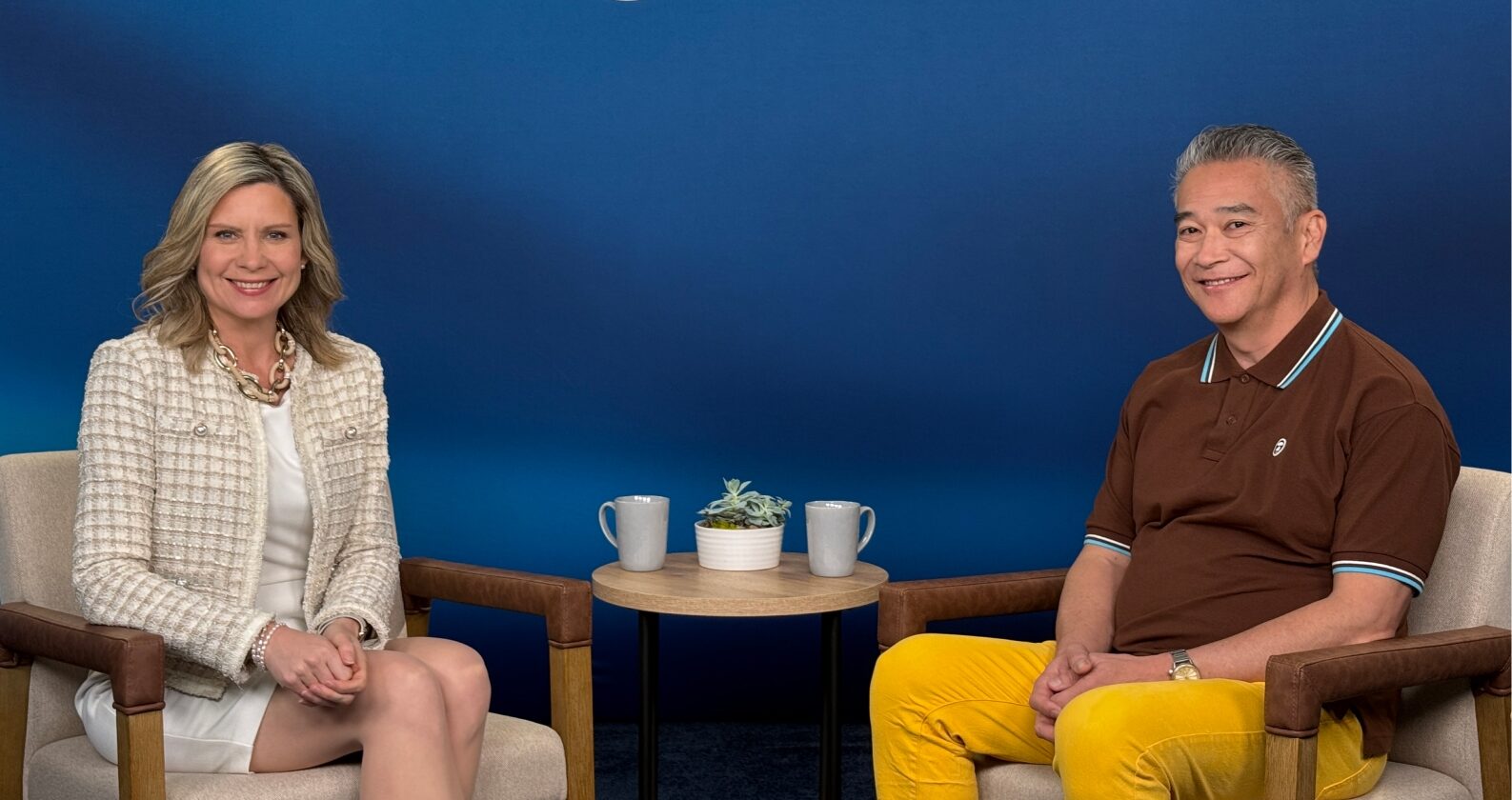 Ryo Koyama, CEO & Co-Founder No BGP, being interviewed by Megan Dahlgren