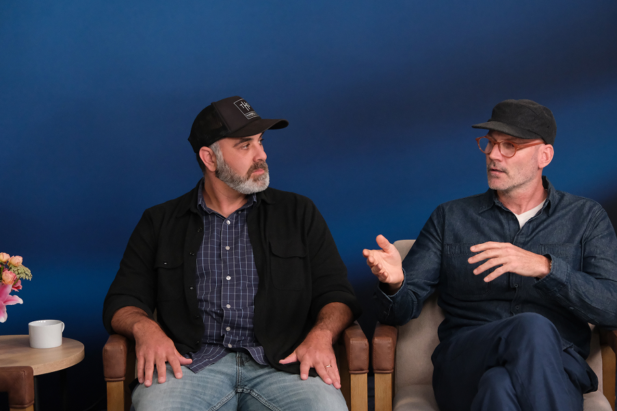 painter/AI artist A3L3XZAND3R HARRIS and sculptor/visual development artist James Stewart