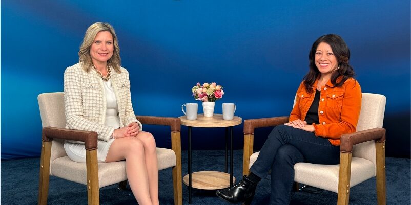 Charlene Li, Senior Advisor and Author, Founder Altimeter Group, being interviewed by Megan Dahlgren