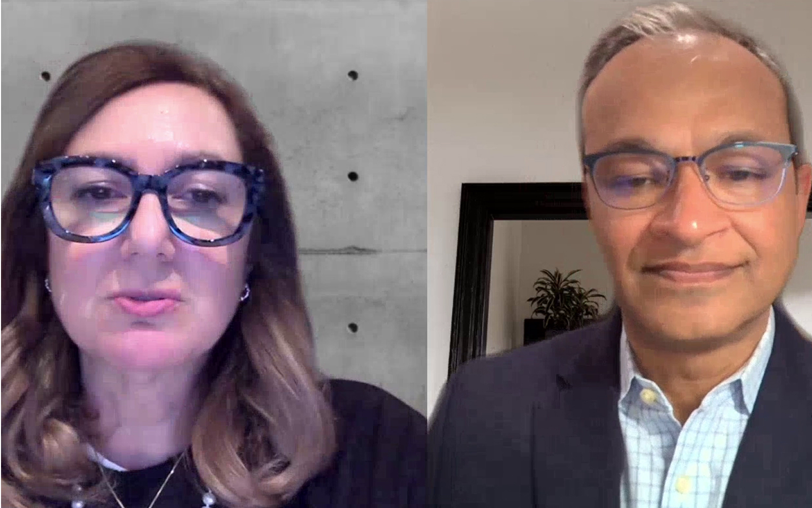 Eve Psalti and Sandip Gupta talking