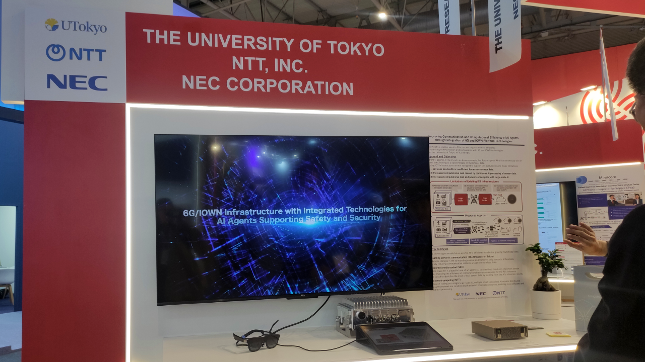 The University of Tokyo, NTT, Inc. and NEC Corporation area at Japan pavilion at MWC26